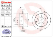 08.A114.71 Brzdový kotúč COATED DISC LINE BREMBO