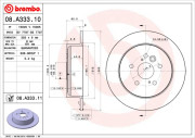 08.A333.11 Brzdový kotúč COATED DISC LINE BREMBO