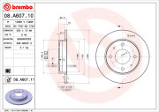 08.A607.11 Brzdový kotúč COATED DISC LINE BREMBO