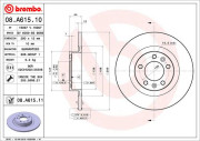 08.A615.11 Brzdový kotúč COATED DISC LINE BREMBO