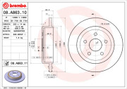 08.A863.11 Brzdový kotúč COATED DISC LINE BREMBO