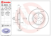 08.B045.11 Brzdový kotúč COATED DISC LINE BREMBO