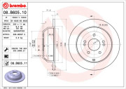 08.B605.11 Brzdový kotúč COATED DISC LINE BREMBO