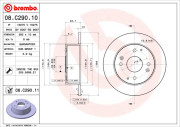 08.C290.11 Brzdový kotúč COATED DISC LINE BREMBO