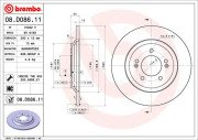 08.D086.11 Brzdový kotúč COATED DISC LINE BREMBO