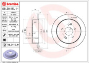 08.D415.11 Brzdový kotúč COATED DISC LINE BREMBO