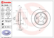 08.D445.11 Brzdový kotúč COATED DISC LINE BREMBO