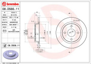 08.D566.11 Brzdový kotúč COATED DISC LINE BREMBO