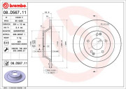 08.D567.11 Brzdový kotúč COATED DISC LINE BREMBO