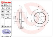 08.E534.11 Brzdový kotúč COATED DISC LINE BREMBO