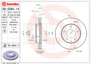 09.5584.11 Brzdový kotúč COATED DISC LINE BREMBO