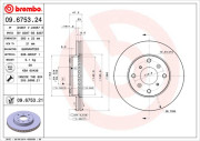 09.6753.21 Brzdový kotúč COATED DISC LINE BREMBO