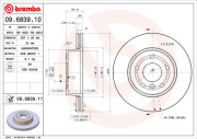 09.6839.11 Brzdový kotúč COATED DISC LINE BREMBO