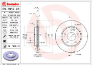 09.7359.21 Brzdový kotúč COATED DISC LINE BREMBO