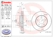 09.7376.11 Brzdový kotúč COATED DISC LINE BREMBO