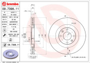 09.7398.11 Brzdový kotúč COATED DISC LINE BREMBO