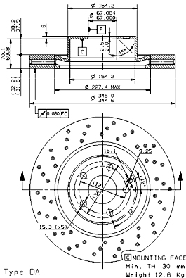 09.9382.11 Brzdový kotúč COATED DISC LINE BREMBO