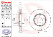 09.9743.11 Brzdový kotúč COATED DISC LINE BREMBO