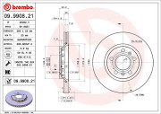 09.9908.21 Brzdový kotúč COATED DISC LINE BREMBO