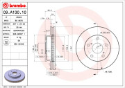 09.A130.10 Brzdový kotúč PRIME LINE BREMBO