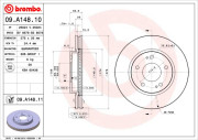 09.A148.11 Brzdový kotúč COATED DISC LINE BREMBO