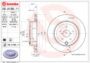 09.A198.11 Brzdový kotúč COATED DISC LINE BREMBO