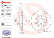 09.A861.14 Brzdový kotúč PRIME LINE BREMBO