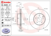 09.B280.41 Brzdový kotúč COATED DISC LINE BREMBO