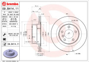 09.B414.11 Brzdový kotúč COATED DISC LINE BREMBO