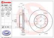 09.B461.11 Brzdový kotúč COATED DISC LINE BREMBO