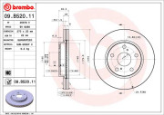 09.B520.11 Brzdový kotúč COATED DISC LINE BREMBO