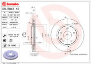 09.B843.11 Brzdový kotúč COATED DISC LINE BREMBO