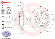 09.C134.11 Brzdový kotúč COATED DISC LINE BREMBO