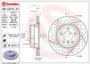 09.C315.21 Brzdový kotúč COATED DISC LINE BREMBO