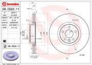 09.C522.11 Brzdový kotúč COATED DISC LINE BREMBO