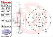 09.C934.11 Brzdový kotúč COATED DISC LINE BREMBO