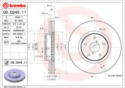 09.D245.11 Brzdový kotúč COATED DISC LINE BREMBO