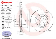 09.D414.11 Brzdový kotúč COATED DISC LINE BREMBO