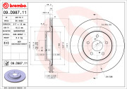 09.D987.11 Brzdový kotúč COATED DISC LINE BREMBO