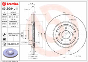 09.D994.11 Brzdový kotúč COATED DISC LINE BREMBO