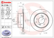 09.E168.11 Brzdový kotúč COATED DISC LINE BREMBO