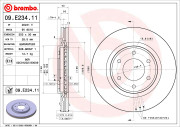 09.E234.11 Brzdový kotúč COATED DISC LINE BREMBO