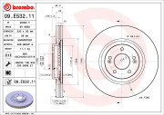 09.E532.11 Brzdový kotúč COATED DISC LINE BREMBO