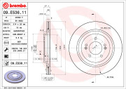 09.E536.11 Brzdový kotúč COATED DISC LINE BREMBO