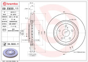 09.E835.11 Brzdový kotúč COATED DISC LINE BREMBO