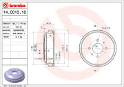 14.C013.10 Brzdový bubon ESSENTIAL LINE BREMBO