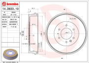 14.D633.10 Brzdový bubon ESSENTIAL LINE BREMBO