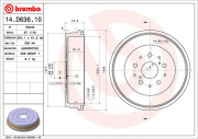 14.D636.10 Brzdový bubon ESSENTIAL LINE BREMBO