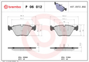 P 06 012 Sada brzdových platničiek kotúčovej brzdy PRIME LINE BREMBO