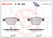 P 06 046 Sada brzdových platničiek kotúčovej brzdy PRIME LINE BREMBO